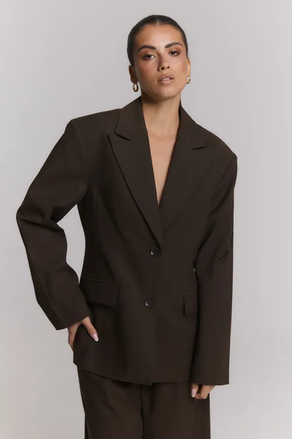 ALIX_THE_LABEL_FITTED_BLAZER_DEEP_BROWN
