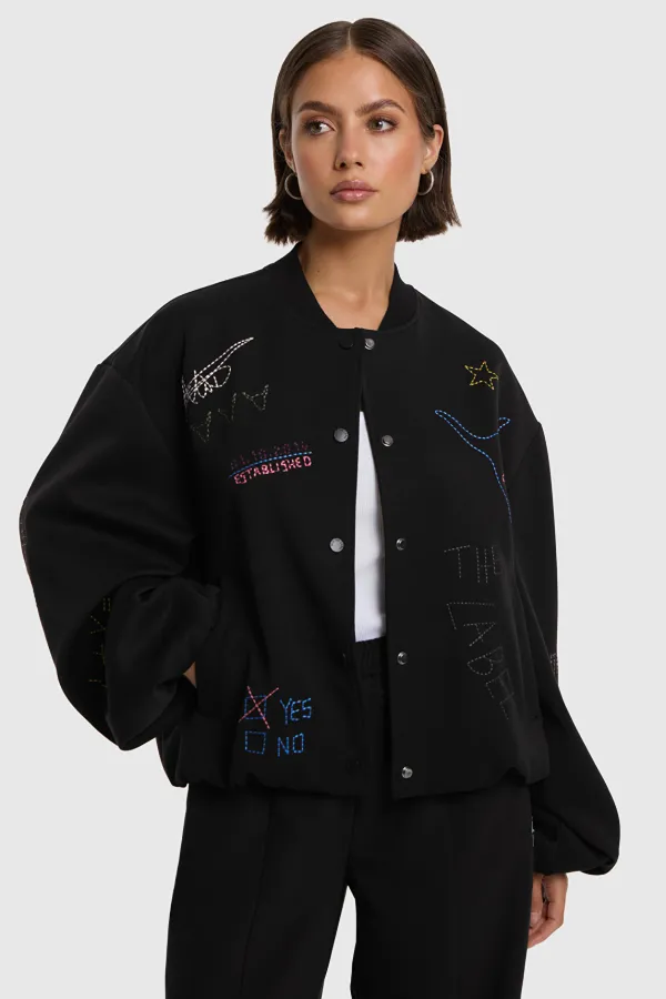 ALIX_THE_LABEL_LADIES_ARTWORK_BOMBER_BLACK