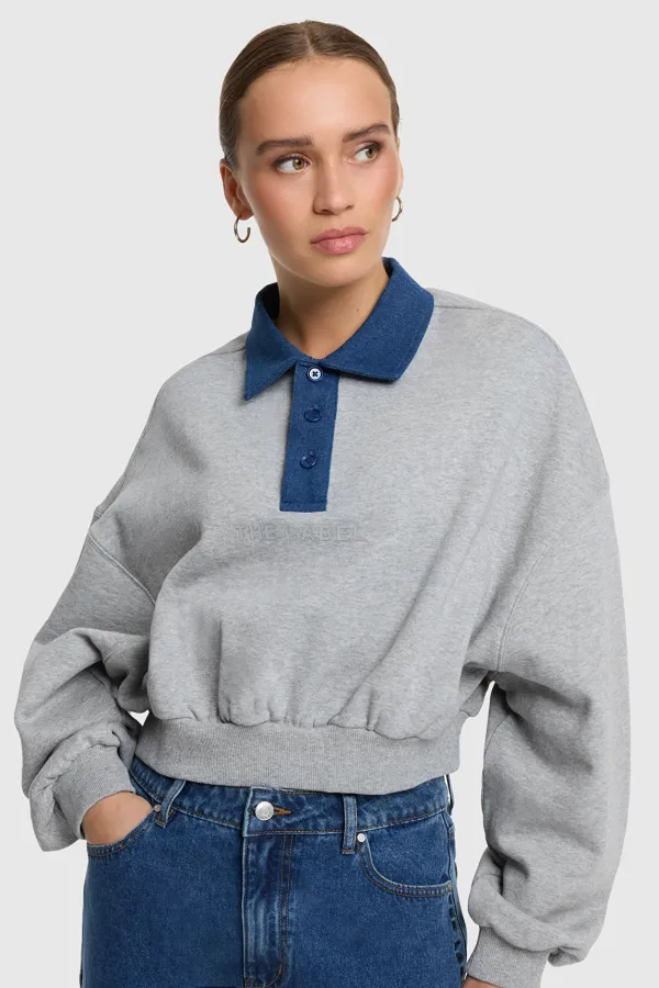 ALIX_THE_LABEL_LADIES_KNITTED_POLO_SWEATER_SOFT_GREY_MELANGE