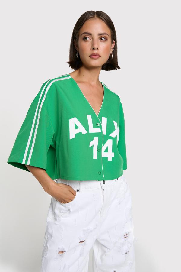 ALIX_THE_LABEL_LADIES_WOVEN_CROPPED_BASEBALL_SHIRT_BRIGHT_GREEN_1