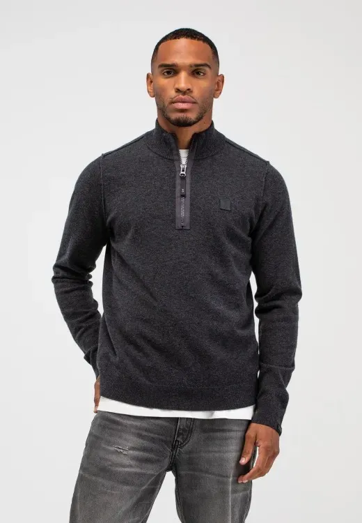 BUTCHER_OF_BLUE_CLIFDEN_HALF_ZIP_BLACK_MELANGE