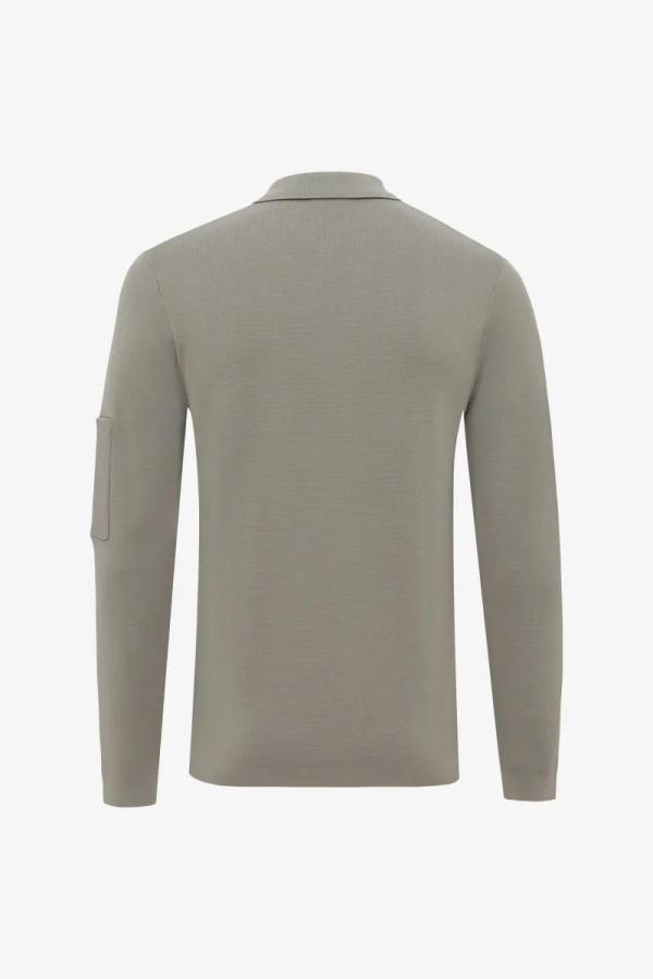 GENTI_Polo_zip_LS_Brown