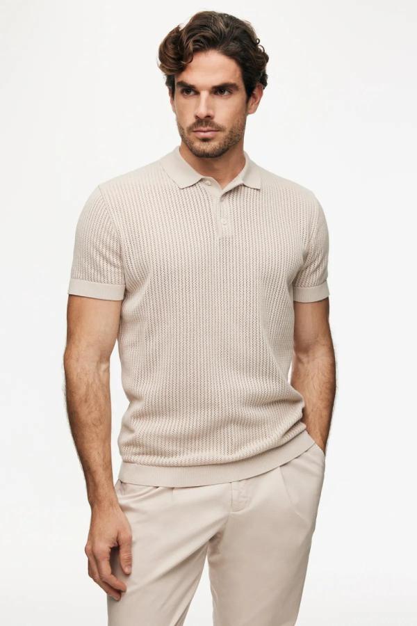 Gentiluomo_Polo_buttons_SS_beige_heren_1