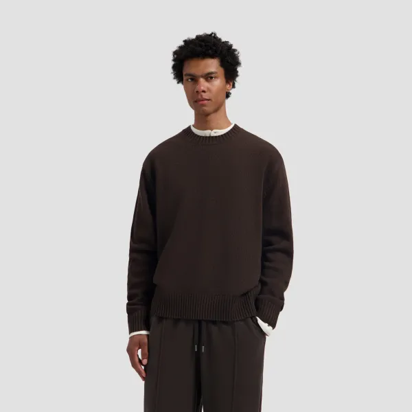 OLAF_ESSENTIAL_KNITTED_CREWNECK_CHOCOLATE_PLUM