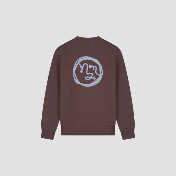 OLAF_LASSO_FACE_CREWNECK_CHOCOLATE_PLUM