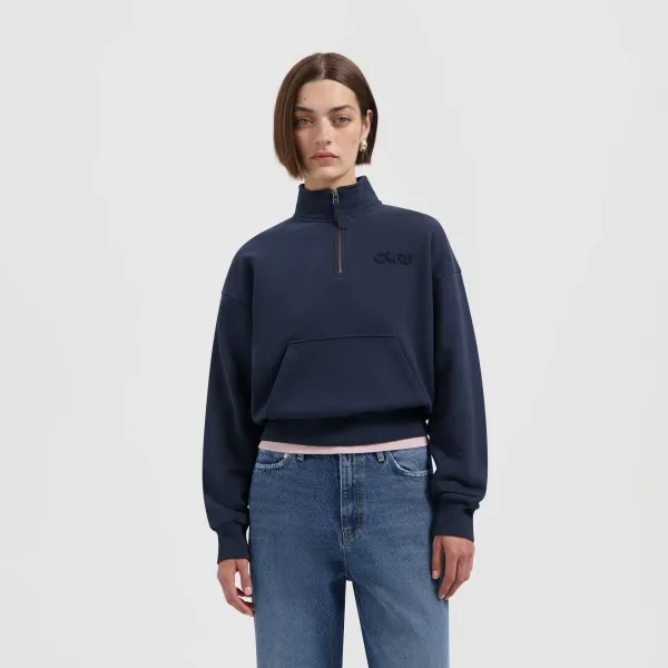 OLAF_Retro_logo_half_zip_sweat_navy