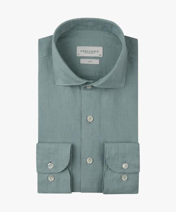 PROFUOMO_Cutaway_linnen_shirt_blue