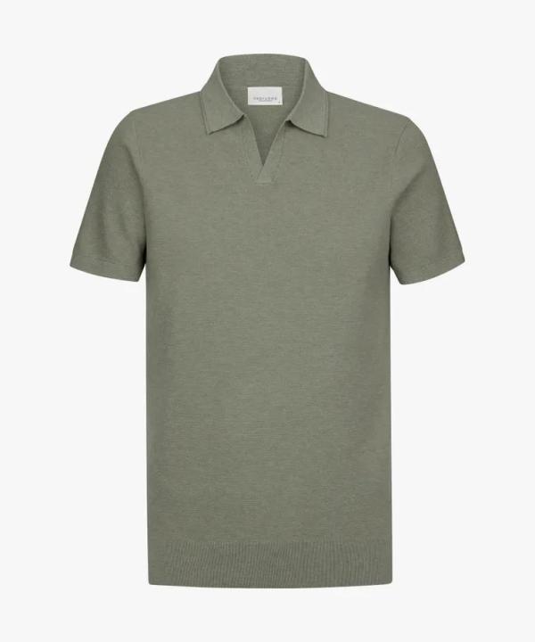 PROFUOMO_GROENE_LUXURY_BASIC_OPEN_COLLAR_POLO_