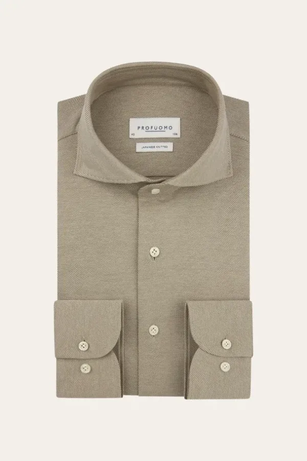 PROFUOMO_JAPANESE_KNITTED_SHIRT_X_CUTAWAY_SF_COGNAC