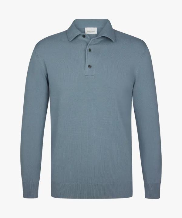 PROFUOMO_POLO_ONEPIECE_LS_GREY_BLUE