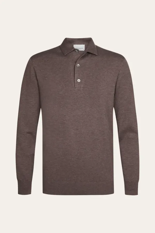 PROFUOMO_POLO_ONE_PIECE_LS_AUBERGINE
