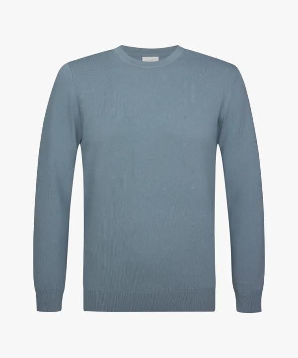 PROFUOMO_PULLOVER_CREW_NECK_GREY_BLUE