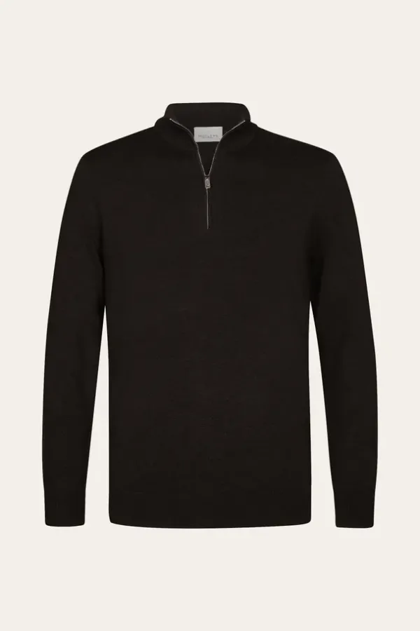 PROFUOMO_PULLOVER_HALFZIP_D_BROWN