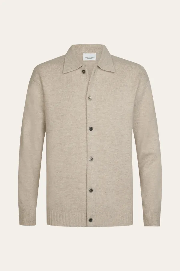 PROFUOMO_SOFT_WOLLEN_CARDIGAN_BEIGE