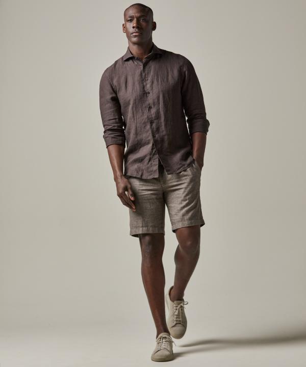 PROFUOMO_SPORTCORD_LINEN_SHORT_BROWN_1