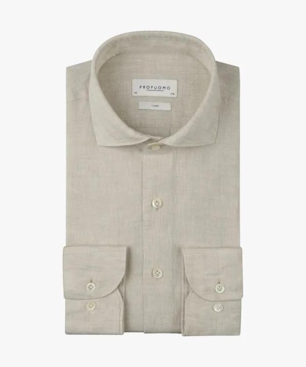 PROFUOMO_cutaway_linnen_shirt_sand