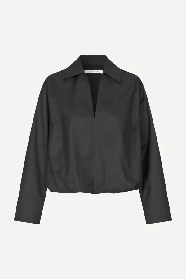 SAMSOE_SAMSOE_SADAPHNE_SHIRT_BLACK_MELANGE