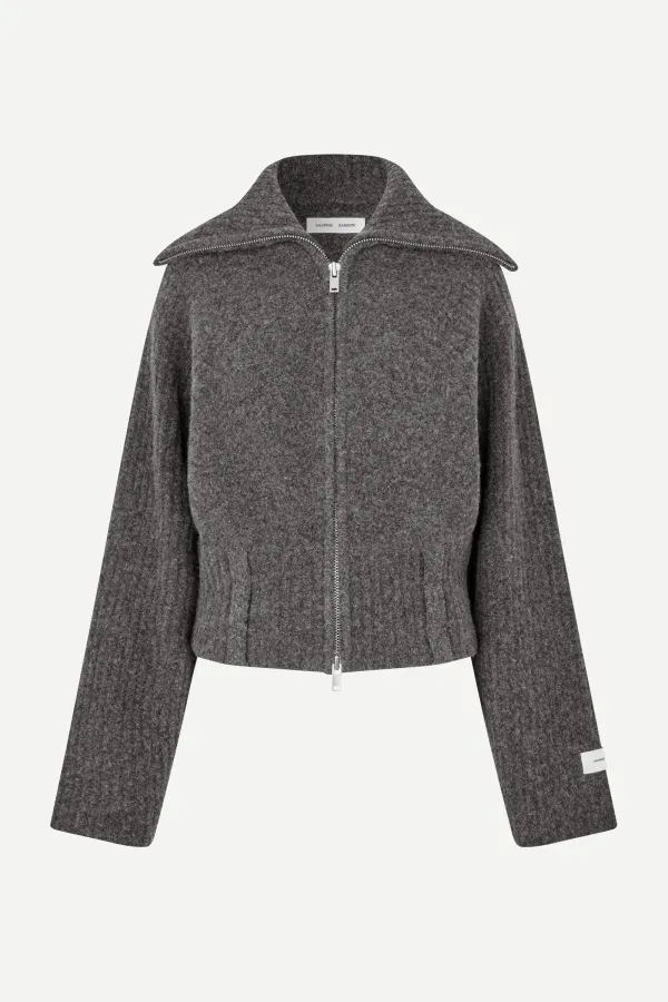 SAMSOE_SAMSOE_SAMIRRA_ZIP_CARDIGAN_DARK_GREY_MELANGE
