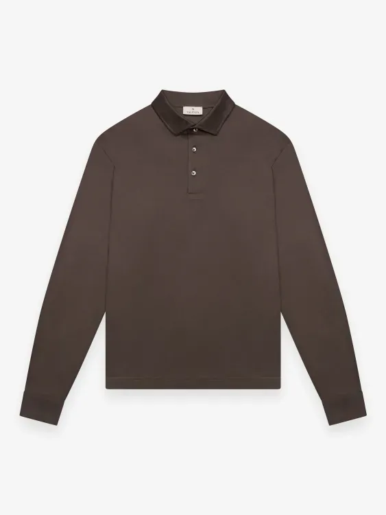 VALENZA_SUPIMA_POLO_SCHILLER_COLLAR_L_S_EBONY_BROWN