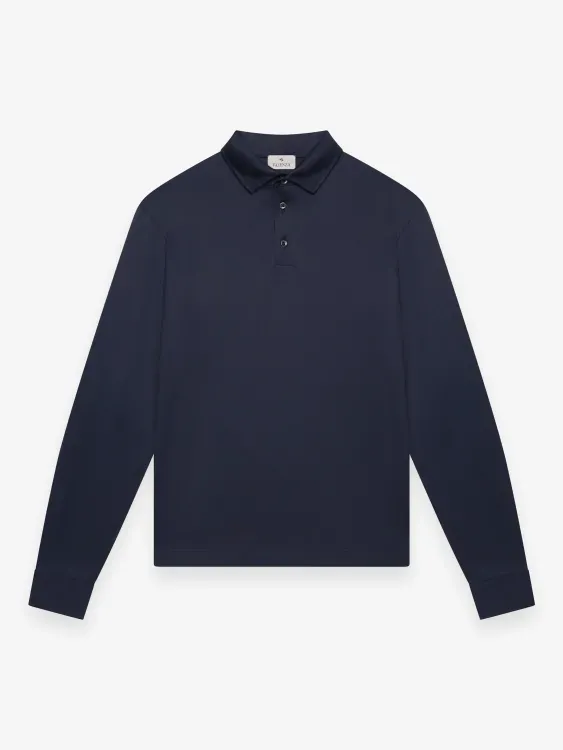 VALENZA_SUPIMA_POLO_SCHILLER_COLLAR_L_S_NAVY