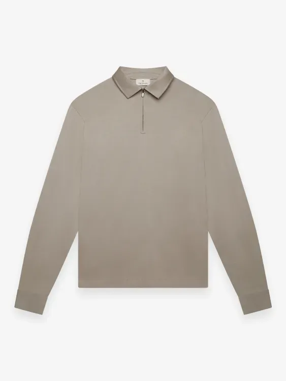 VALENZA_SUPIMA_POLO_ZIP_COLLAR_L_S_LEAD_GREY