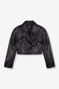 ALIX_THE_LABEL_Ladies_woven_faux_leather_biker_jacket_2