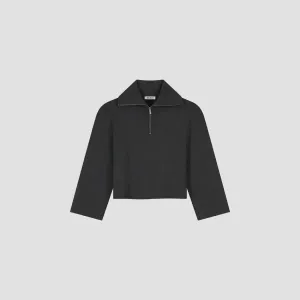 OLAF_HALF_ZIP_RIB_SWEAT_CHARCOAL