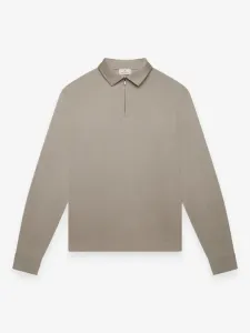 VALENZA_SUPIMA_POLO_ZIP_COLLAR_L_S_LEAD_GREY