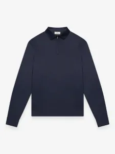 VALENZA_SUPIMA_POLO_ZIP_COLLAR_L_S_NAVY