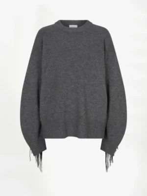 DANTE 6 DAMURY SEQUINED FRINGE SWEATER GRANITE GREY MELANGE