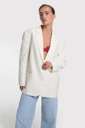 ALIX THE LABEL WOVEN FLOWY OVERSIZED BLAZER