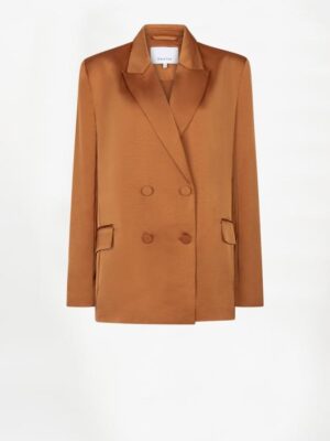 DANTE 6 SEVIGNY RELAXED SATIN BLAZER SUNSET ORANGE
