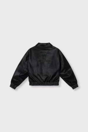ALIX THE LABEL BRAIDED FAUX LEATHER JACKET BLACK