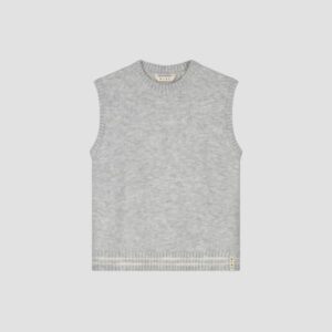 OLAF Crafted detail knit vest grijs dames