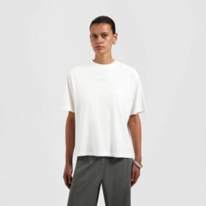 OLAF BRUSHSTROKE GRAPHIC BOXY TEE OPTICAL WHITE