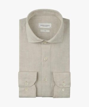 PROFUOMO cutaway linnen shirt sand