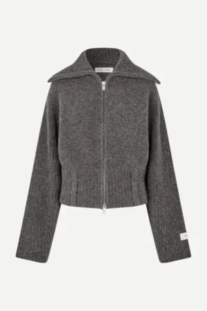 SAMSOE SAMSOE SAMIRRA ZIP CARDIGAN DARK GREY MELANGE