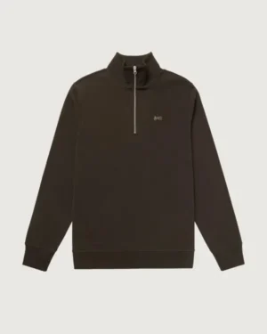 DENHAM SCISSOR ZIP SWEAT COFFEE BROWN