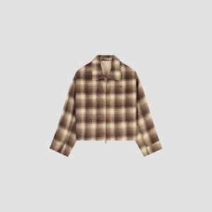 OLAF Checked cropped jacket bruin dames