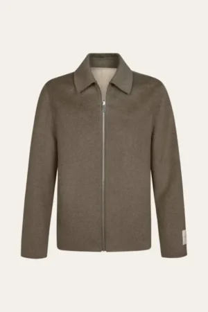 PROFUOMO OVERSHIRT WOOL ZIP REV BROWN