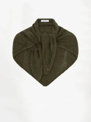 DANTE 6 SKAI KNITTED TRIANGULAR SCARF MOSS OLIVE