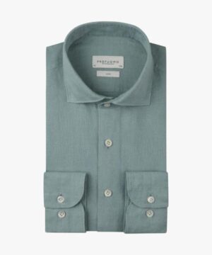 PROFUOMO Cutaway linnen shirt blue