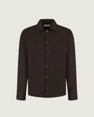 DUQUEZZI WOOL BLEND OVERSHIRT DARK BROWN