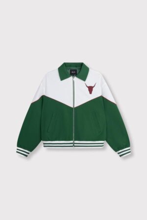ALIX THE LABEL COLOURBLOCKING BOMBER GREEN