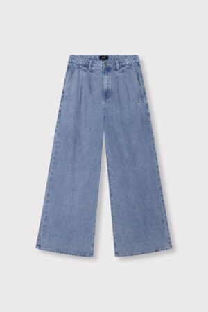 ALIX THE LABEL DENIM WIDE PANTS LIGHT BLUE DENIM
