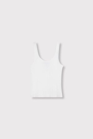 ALIX THE LABEL RIB TANKTOP SOFT WHITE