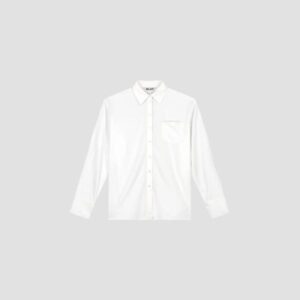 OLAF DRAPEY ASYMMETRIC SHIRT OPTICAL WHITE