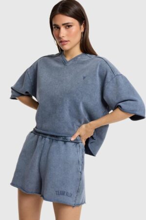 ALIX THE LABEL TEAM ALIX SWEAT SHORTS NAVY