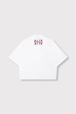 ALIX THE LABEL CLEAN POPLIN SHORTSLEEVE BLOUSE SOFT WHITE
