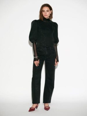 Dante 6 Cici rhinestone top zwart dames